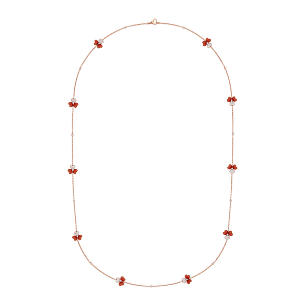 Flower of Eternity Red Agate  Sautoir