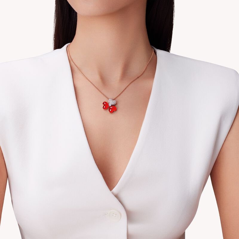 Flower of Eternity Red Agate Large Pendant