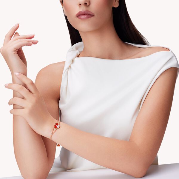 Flower of Eternity Red Agate Bracelet