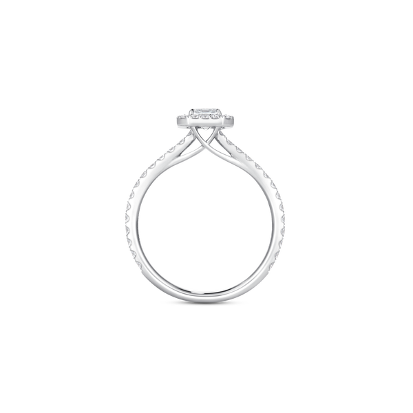 Unity Emerald-Cut Diamond Micropavé Halo Engagement Ring