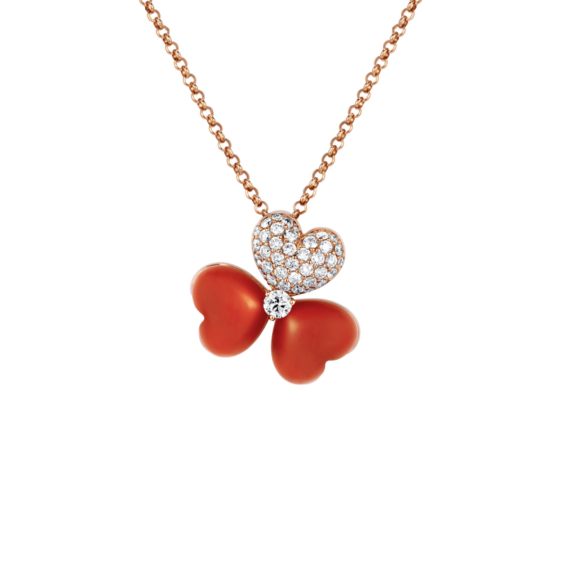 Flower of Eternity Red Agate Large Pendant