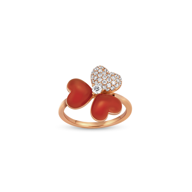 Flower of Eternity Red Agate Ring 16mm