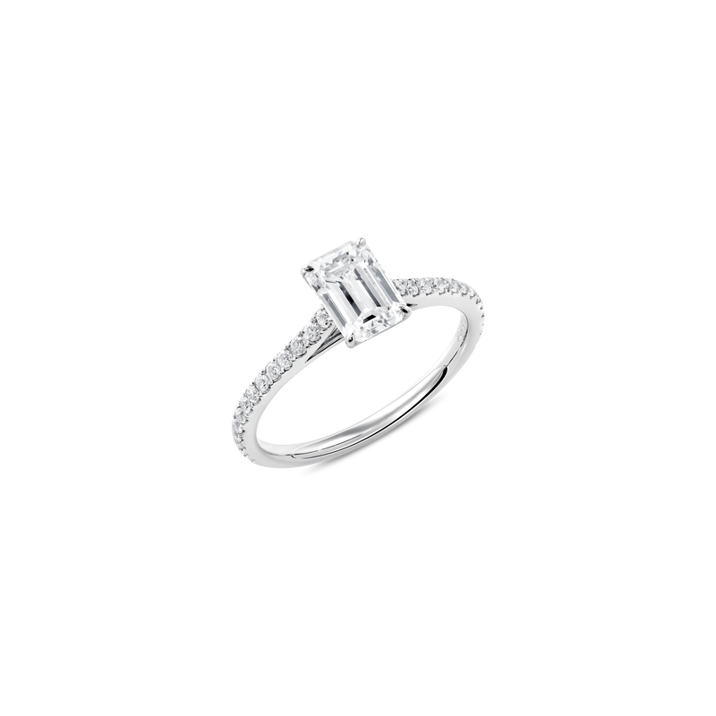 Unity Emerald-Cut Pavé Engagement Ring