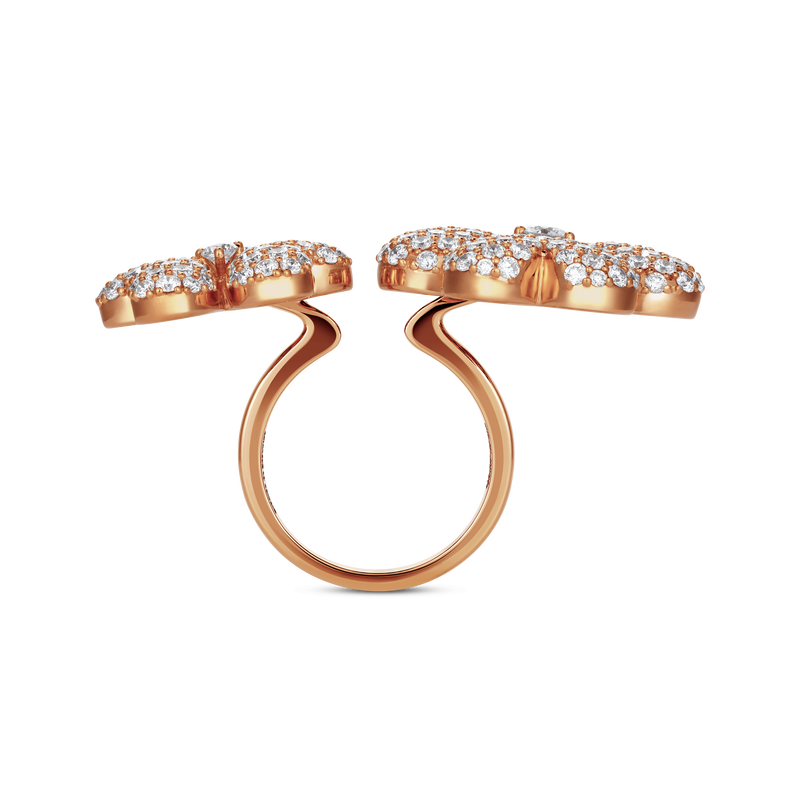 Flower of Eternity Rose Gold Double Ring