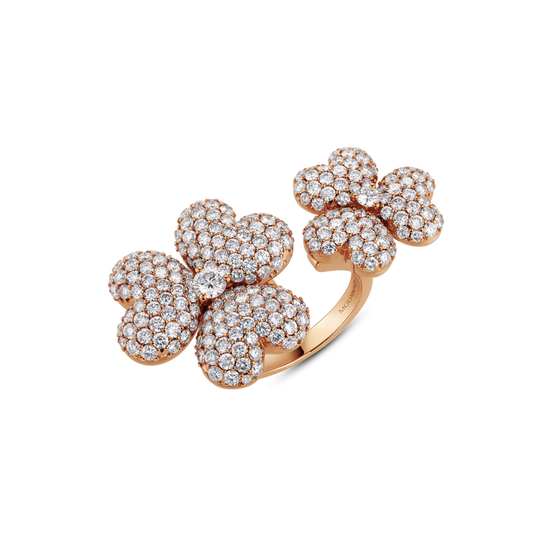 Flower of Eternity Rose Gold Double Ring