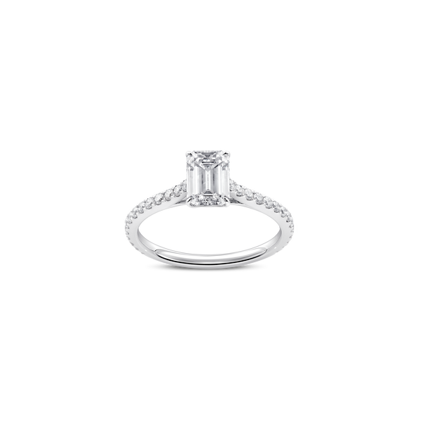 Unity Emerald-Cut Pavé Engagement Ring