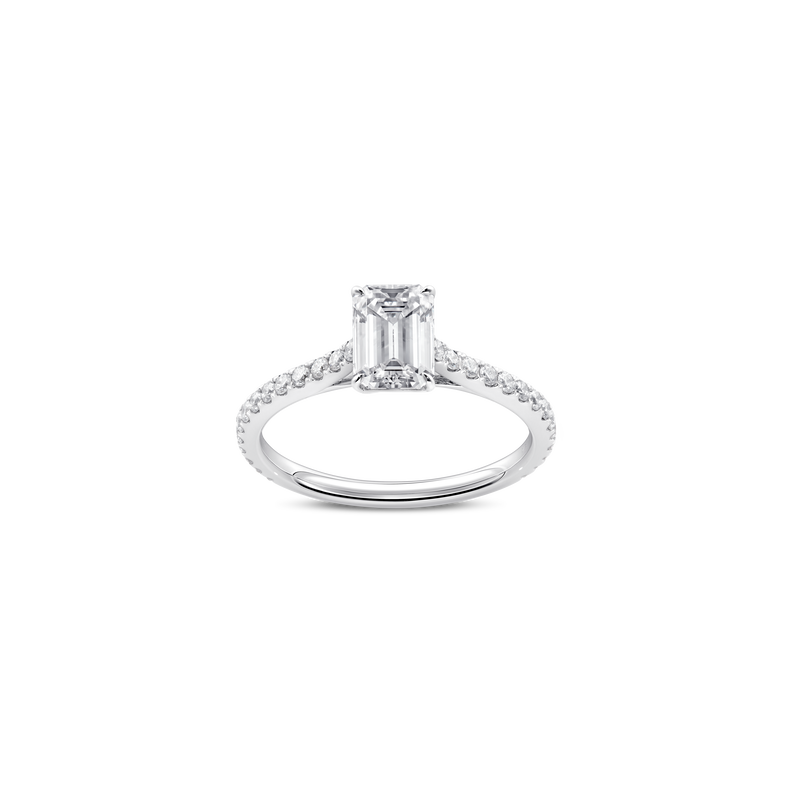 Unity Emerald-Cut Pavé Engagement Ring