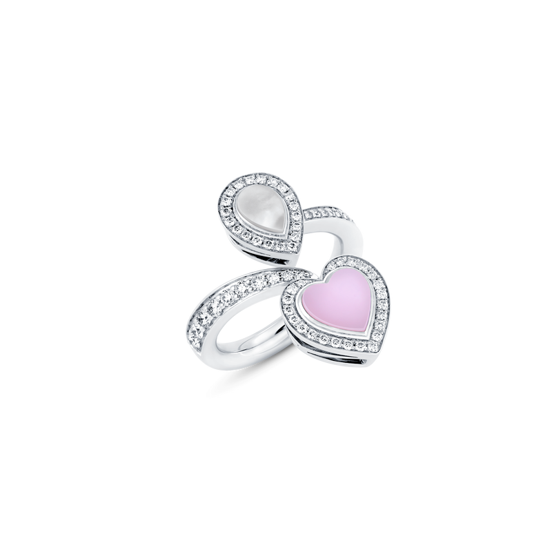 Venus Mother of Pearl & Pink Heart Ring