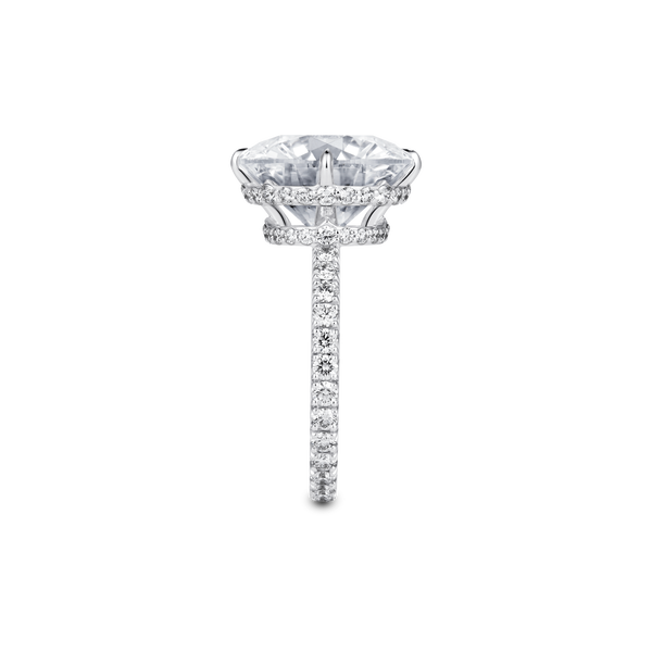 Mouawad Royale Round Brilliant Diamond Engagement Ring with Full Pavé Band