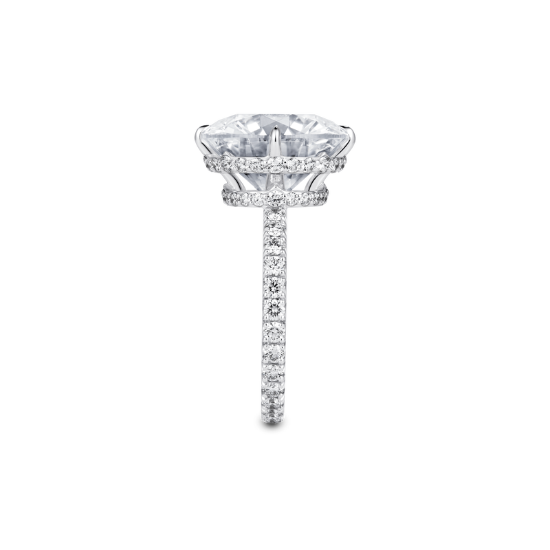 Mouawad Royale Round Brilliant Diamond Engagement Ring with Full Pavé Band