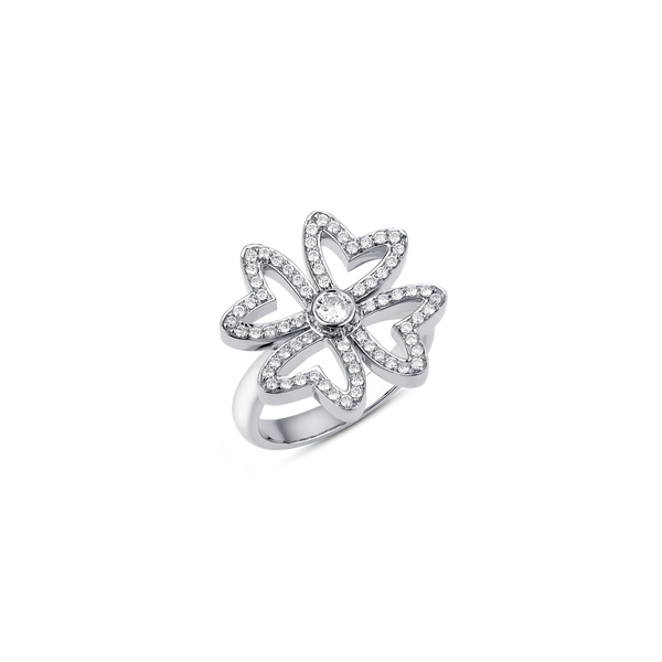 Love M Ring with four M motifs