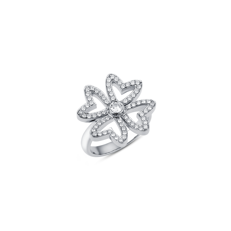 Love M Ring with four M motifs