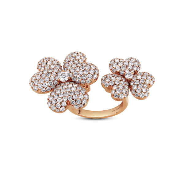 Flower of Eternity Rose Gold Double Ring