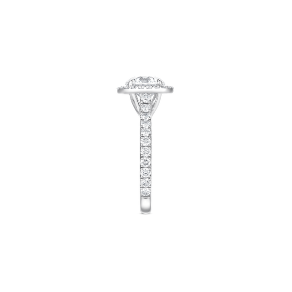 Unity Round Brilliant Diamond Micropavé Halo Engagement Ring