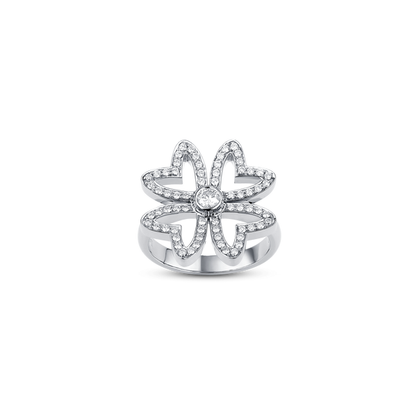 Love M Ring with four M motifs