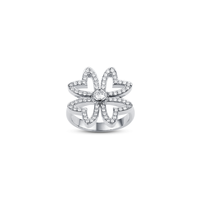 Love M Ring with four M motifs