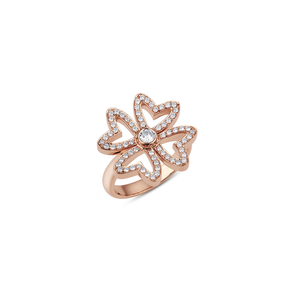 Love M Ring with four M motifs