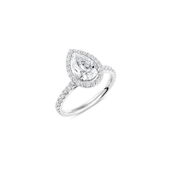 Unity Pear-Cut Diamond Micropavé Halo Engagement Ring
