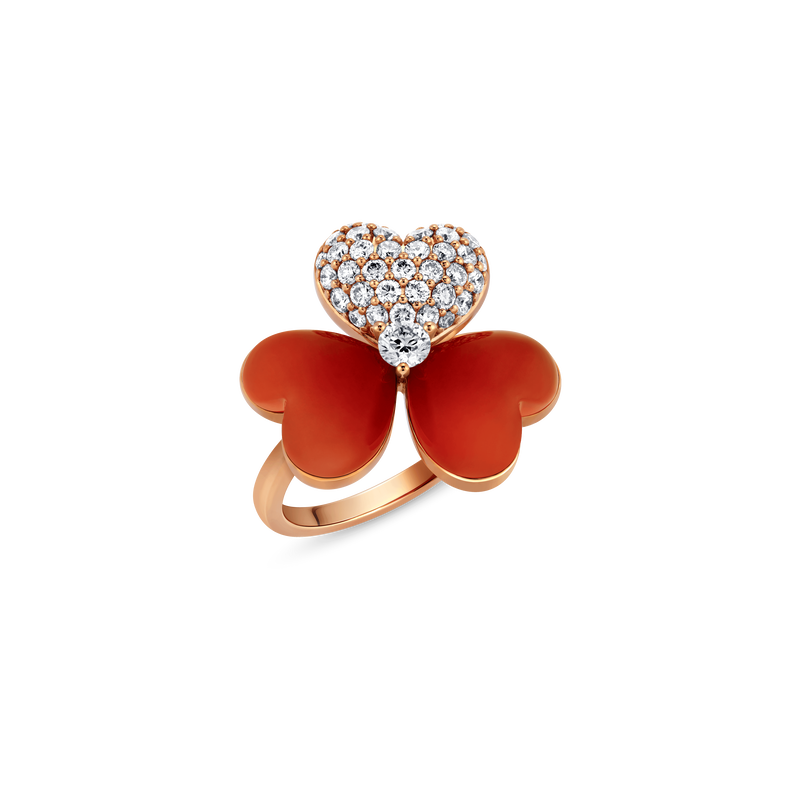 Flower of Eternity Red Agate Ring 21mm