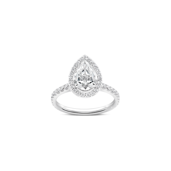 Unity Pear-Cut Diamond Micropavé Halo Engagement Ring