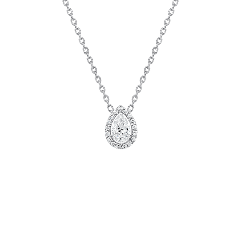 Diamond Essentials Unity Pear Halo Pendant