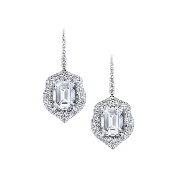 Mouawad Haven White Gold Emerald-Cut Diamond Earrings​