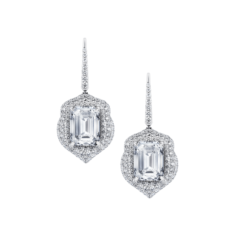 Mouawad Haven White Gold Emerald-Cut Diamond Earrings​