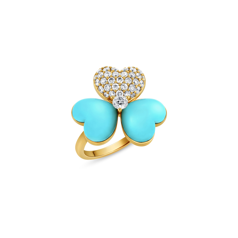 Flower of Eternity Turquoise Ring 21mm