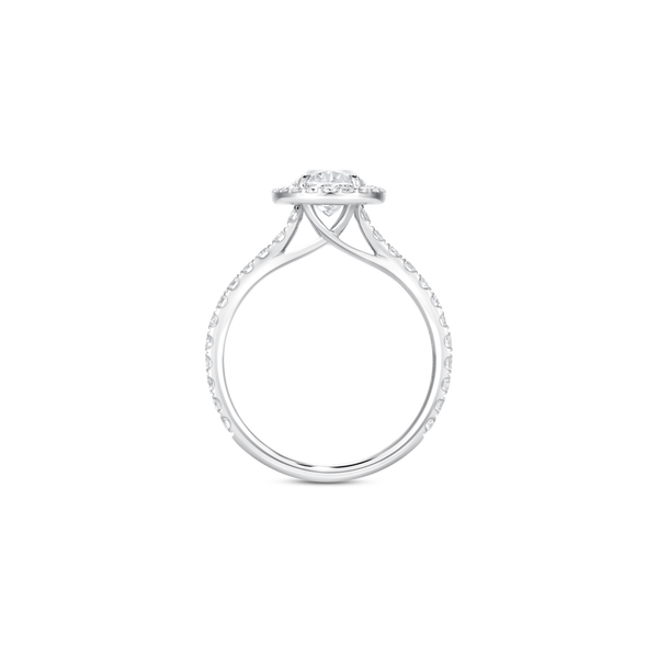 Unity Oval-Cut Diamond Micropavé Halo Engagement Ring