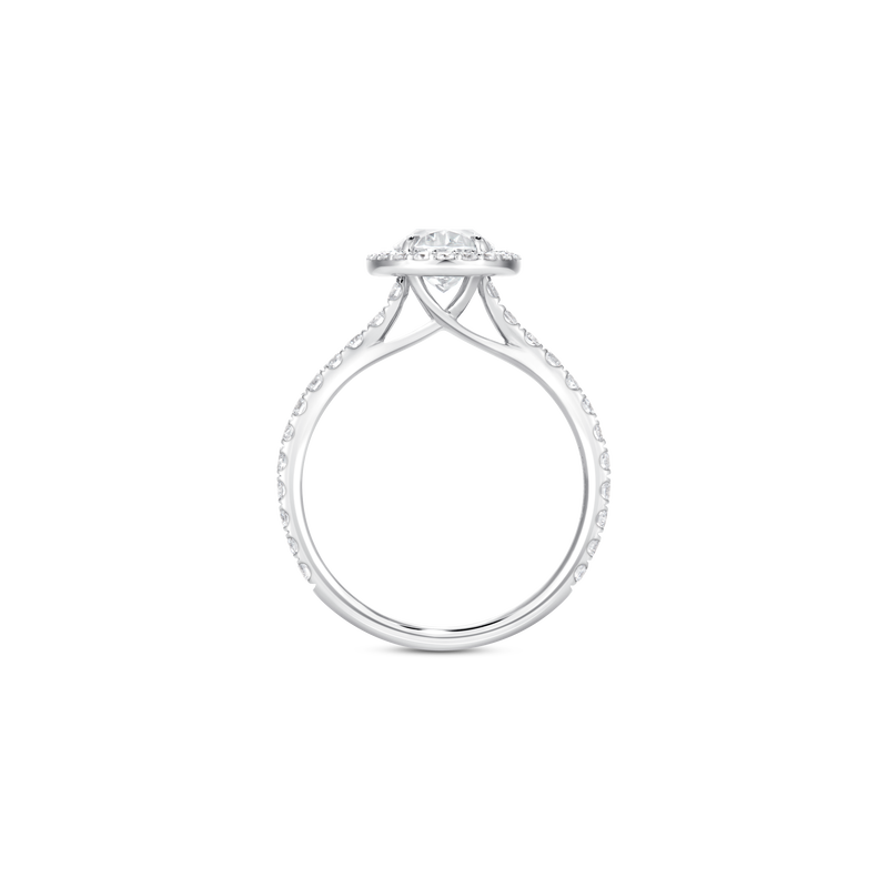 Unity Oval-Cut Diamond Micropavé Halo Engagement Ring