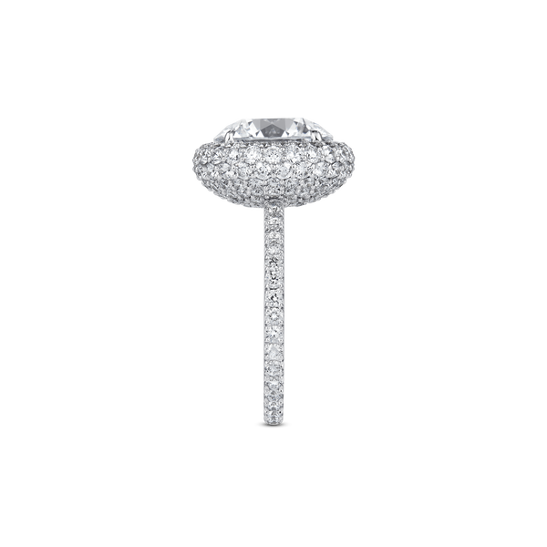 Mouawad Haven Round Brilliant Diamond Halo Engagement Ring with Full Pavé Band