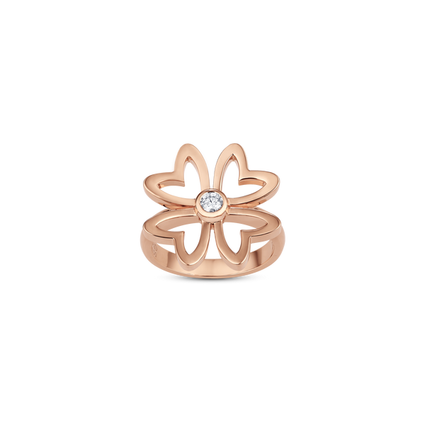 Love M Ring with four M motifs