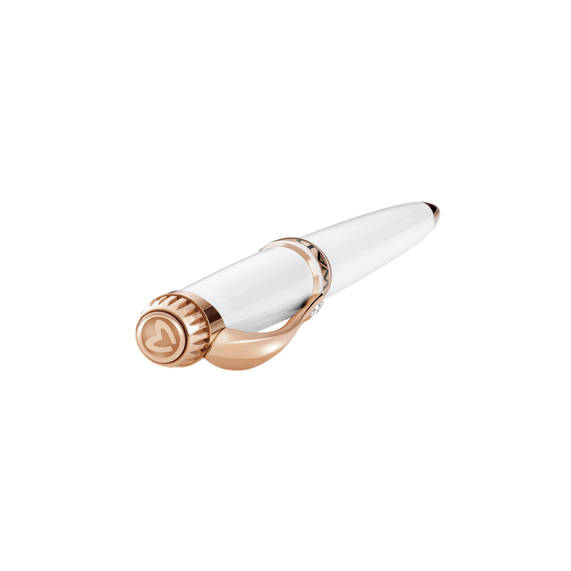 Grande Ellipse White Lacquer & Diamond Ballpoint Pen