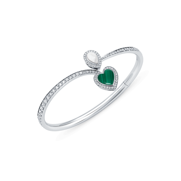 Venus Mother of Pearl & Malachite Bangle