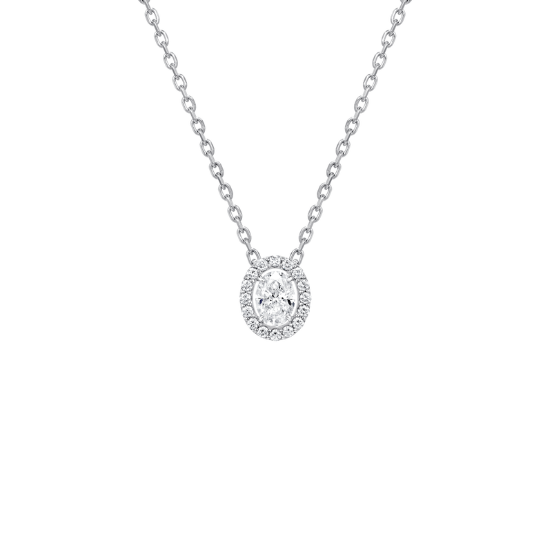 Diamond Essentials Unity Oval Halo Pendant