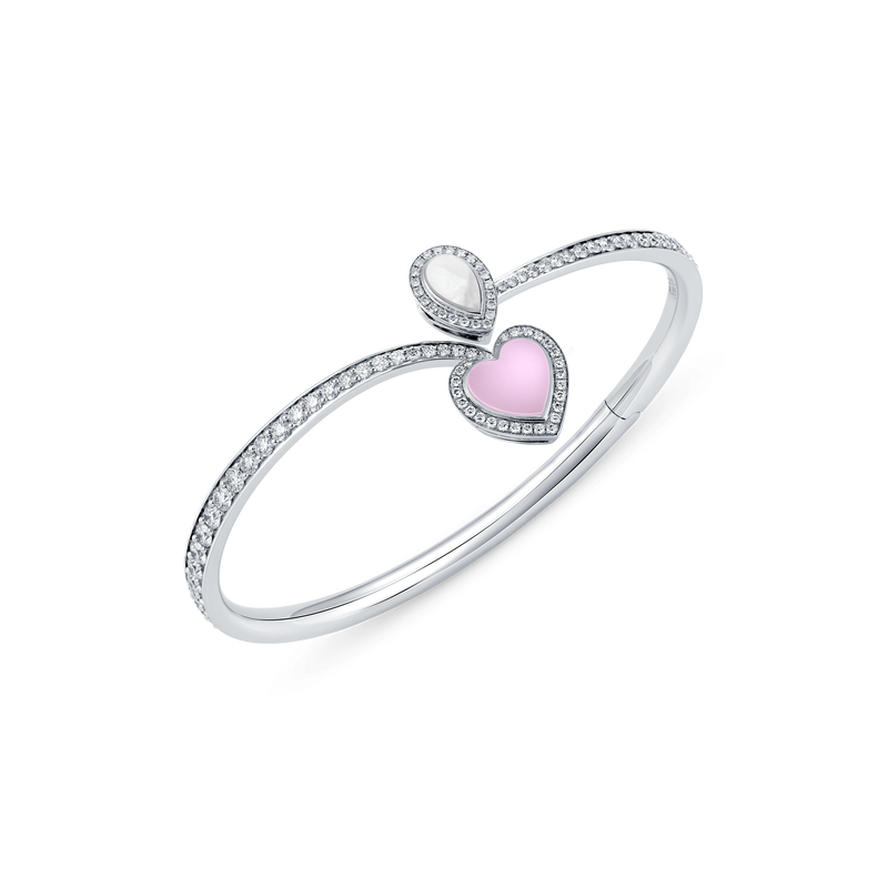 Venus Mother of Pearl & Pink Heart Bangle
