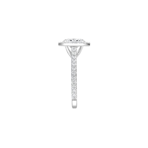 Unity Oval-Cut Diamond Micropavé Halo Engagement Ring