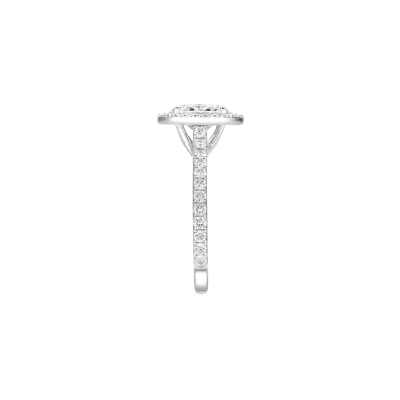 Unity Oval-Cut Diamond Micropavé Halo Engagement Ring