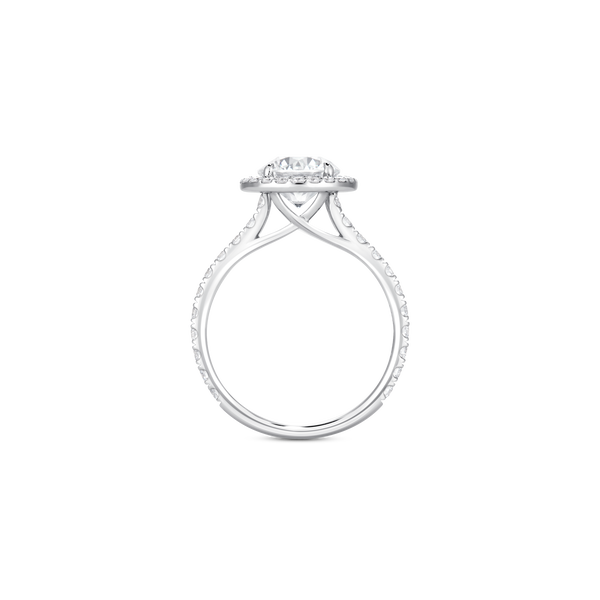 Unity Round Brilliant Diamond Micropavé Halo Engagement Ring