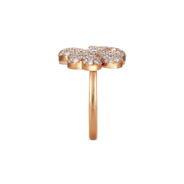 Flower of Eternity Rose Gold Double Ring